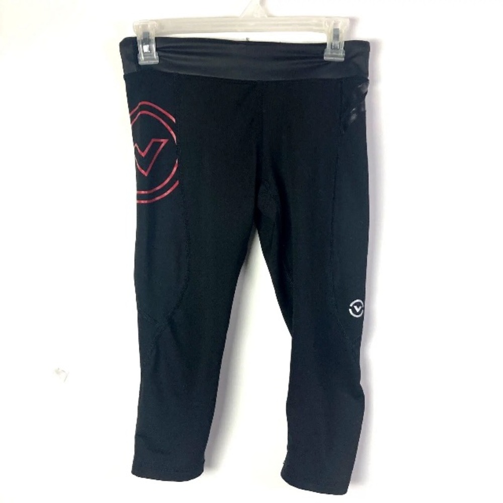 Virus leggings Compression S Crop Tights black red logo